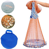 Handmade Saltwater cast nets for Fishing,Fishing Cast Net with Heavy Duty Real Zinc Sinker Weights for Bait,JoyFishing Tire Line Fish Heavy Duty Throw Net 4FT/5FT/6FT Radius Frisbee Fishing Nets
