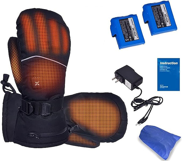 Heated Gloves,Rechargeable Electric Gloves for Men Women,JoyFishing Heated Gloves with 5000mAh×2 Battery Packs,Waterproof Heating Hand Warmer Winter Gloves 3 Temperature Adjustment
