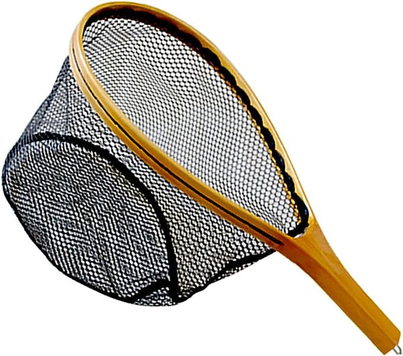 Fly Fishing Landing Net,Wooden Frame Fishing Net,JoyFishing Soft Rubber Catch and Release Fish Net,Trout Fishing Net Gifts for Fly Fishing Gear