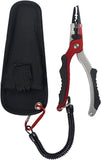 JoyFishing 7.3'' Fishing Pliers with Sheath & Lanyard,Aluminum Fishing Pliers Saltwater, Corrosion Resistance Fly Fishing Pliers with Split Ring,Saltwater Resistant Fishing Gear for Men