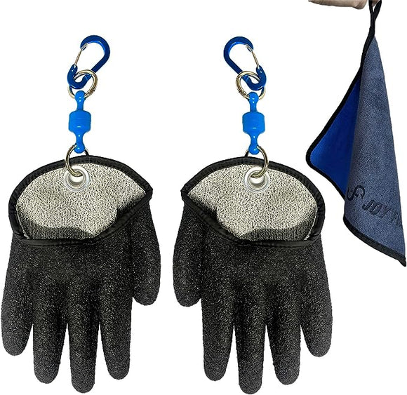 JoyFishing Fishing Glove, Fisherman Professional Catch Fish Gloves,Fishing Glove with Magnet Release,Anti-Slip Textured Grip Palm Cut Puncture Resistant Fishing Glove for Men