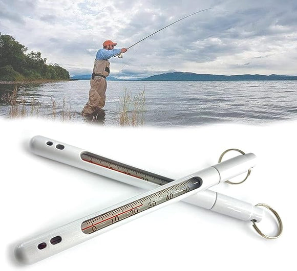 JoyFishing Fishing Thermometer,Fly Fishing Water Stream Thermometer Fishing Accessories, Red Water Thermometer Fly Fishing Tools and Accessories,Outdoor Water Stream Temperature Tools