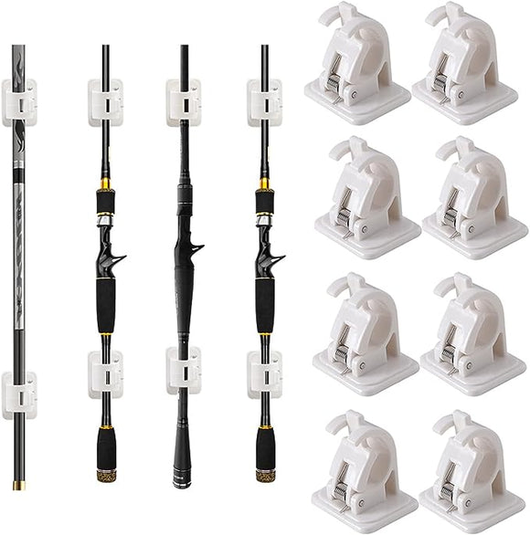 JoyFishing Fishing Rod Racks,Rod Holders Wall Mounted,Fishing Rod Holder Rack Comes with 4 Screws,Portable Fishing Rod Management Storage for Accommodates six Fishing rods