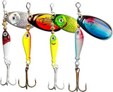 4pcs Fishing Lure Spinnerbait,Water Spinner-Bait Bass Fishing Lure,3D Bass Spinner Baits,Trout Salmon Hard Metal Spinnerbaits,Hard Metal Spinnerbaits Kit
