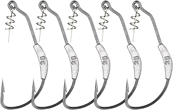 Weighted Swimbait Hooks,Jig Heads Fishing Hooks with Twistlock,Soft Plastic Worm Fishing Hook 2g/2.5g/3g/5.25g/7g,JoyFishing Fishing Hooks Extra Wide Gap Hook with Lead