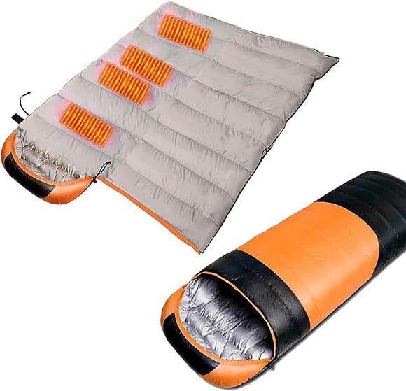 Camping Sleeping Bag,Heated Sleeping Bag 3-4 Season Warm/Cool Weather,JoyFishing Fall Lightweight Waterproof Sleeping Bags for Adults Kids,Outdoors Camping Bed Traveling Gear Equipment