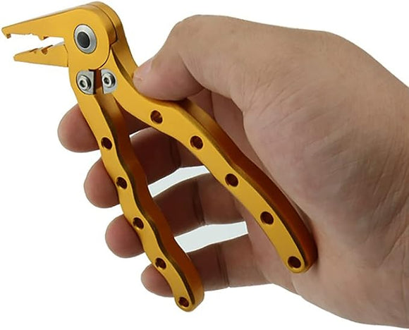 JoyFishing Fishing Pliers Saltwater with Blade Cutter,Aluminum Fishing Multitool Hook Remover for Split Ring,Fishing Line Cutting and Hook Removal-Never Rust,Fishing Gear Gifts for Men
