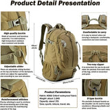 JoyFishing Military tactical backpack,30L Large Assault Pack,Military Army Rucksack,3 Day Bug Out Bag for outdoor hiking hunting (Khaki)