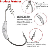 Weighted Swimbait Hooks,Jig Heads Fishing Hooks with Twistlock,Soft Plastic Worm Fishing Hook 2g/2.5g/3g/5.25g/7g,JoyFishing Fishing Hooks Extra Wide Gap Hook with Lead