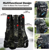 JoyFishing Fishing Tackle Backpack,Single/double shoulder Fishing Backpack with Rod Holder,Waterproof Large Tackle Gear Bag Storage, Fishing Tackle Bag for Fishing,Camping,Hiking (CamoA)