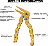 JoyFishing Fishing Pliers Saltwater with Blade Cutter,Aluminum Fishing Multitool Hook Remover for Split Ring,Fishing Line Cutting and Hook Removal-Never Rust,Fishing Gear Gifts for Men