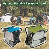 JoyFishing Folding Camping Chair Stool,Backpack Chair with Cooler Insulated Picnic Bag,Portable Lightweight Stool for Outdoor Camping Hunting Fishing Gifts for Men (Green)