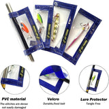 JoyFishing 4PCS Fishing Lure Wraps,PVC Lure Covers with Hook Bonnets, Fishing Hook Covers for Bait Storage,Clear Durable Lure Covers for Rod,Lure Wraps for Easily See Lures