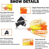 5pcs Spinnerbait Fishing Lures Kit Set,Hard Metal Spinner Bait Kit Jigs Lure for Bass Pike Trout Salmon,JoyFishing Hard Spinner Lures,Bass Fishing Lure Spinner Baits Kit