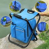 JoyFishing Backpack Chair,Folding Stool Backpack Insulated Cooler Bag,Portable Fishing Chair Stool,Backpack Cooler Chair,Outdoor Gear Camping Stool for Outdoor Events, Hiking (Blue)