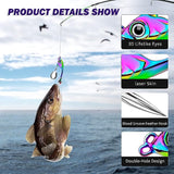 Spinner Spoon Blade Swimbait,Fishing Jigs Spoon Fishing Lures,JoyFishing Fishing Jigs Metal Fishing Spoons Lures,Sinking Jig Fish Baits,Treble Hooks with Feather Metal Sequins Bait