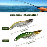 Fishing Lures Sinking Metal Spoons Jigging Bait,2PCS Fishing Jigs Spoon,Crayfish Fishing Lures with Feather Hook,JoyFishing Saltwater Jigs Fishing Lures,Crayfish Lures