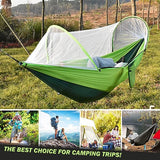 JoyFishing Lightweight Camping Hammock,Portable Hammock with Net,Pop-up Hanging Hammocks,Camping Accessories Single or Double Hammock for Outdoor Adventures,Tree Hammock (Green-A)