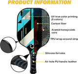 Pickleball Paddles,USAPA Approved Pro Pickleball Paddle,JoyFishing Carbon Fiber Surface Pickleball Rackets,Aramid Honeycomb core Pickleball Set with 4 Pickleball Balls/Paddle Cover,for Men Women