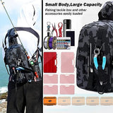Pro Fishing Backpack,Fishing Tackle Bag with Rod Gear Holder,Fishing Tackle Storage Bag for Fishing Hiking Camping Hunting,Fishing Gifts for Men,Lightweight (CamoB)