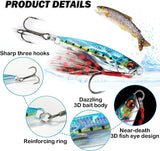 6PCS Fishing Lures Fishing Spoons,Sinking Metal Spoons Micro Jigging Bait,JoyFishing Vertical Fishing Jigs 0.53oz/0.7oz,Hard VIB Swimbait with Feather Hook for Bass Trout Freshwater Saltwater