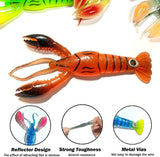 Soft Fishing Lure Crawfish Bait,Soft Bionic Fishing Lure Freshwater Craw Baits,Mock Lure Can Bounce,JoyFishing Realistic Shrimp Finshing Lure Fishing Accessory 3.7’’/0.2 oz (Pack of 4/8)