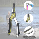 JoyFishing 7.3'' Fishing Pliers with Sheath & Lanyard,Aluminum Fishing Pliers Saltwater, Corrosion Resistance Fly Fishing Pliers with Split Ring,Saltwater Resistant Fishing Gear for Men