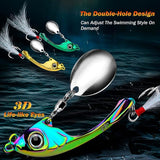 Spinner Spoon Blade Swimbait,Fishing Jigs Spoon Fishing Lures,JoyFishing Fishing Jigs Metal Fishing Spoons Lures,Sinking Jig Fish Baits,Treble Hooks with Feather Metal Sequins Bait