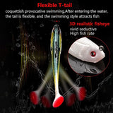 JoyFishing Paddle Tail Swimbait with jig Hook,Fishing Lures for Bass Trout Swimbaits,Soft Fishing Lures jig Heads,Slow Sinking Bait for Freshwater Saltwater