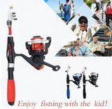 JoyFishing Kids Fishing Rods - Durable Retractable Fishing Rods, Reel and Fishing Rod Combo with Rubber Tangle-Free Safety Grip, Reel and Fishing Rod Combo - Fishing Rod Kit for Boys, Girls