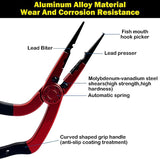 JoyFishing Fishing Pliers Saltwater,Pistol Grip Split Ring Fishing Pliers with Non-Slip Handle, 9-Inch Needle Nose Fishing Pliers,Vanadium Cutters,Coiled Lanyard and Synthetic Sheath