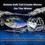 Topwater Fishing Lures,3PCS Fishing Lures for Bass,Plopper Fishing Lure with Floating Rotating Tail,JoyFishing Topwater Surface Crankbait Hard Lures Kit for Freshwater Saltwater