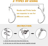 Weighted Swimbait Hooks,Jig Heads Fishing Hooks with Twistlock,Soft Plastic Worm Fishing Hook 2g/2.5g/3g/5.25g/7g,JoyFishing Fishing Hooks Extra Wide Gap Hook with Lead