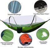 JoyFishing Lightweight Camping Hammock,Portable Hammock with Net,Pop-up Hanging Hammocks,Camping Accessories Single or Double Hammock for Outdoor Adventures,Tree Hammock (Green-A)