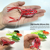 Topwater Frog Lure,Bass Trout Fishing Lures Kit,Realistic Frog Lures with Weedless Hooks,JoyFishing Soft Swimbait Floating Bait for Saltwater Freshwater Trout Bass