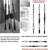 JoyFishing Fishing Rod Racks,Rod Holders Wall Mounted,Fishing Rod Holder Rack Comes with 4 Screws,Portable Fishing Rod Management Storage for Accommodates six Fishing rods