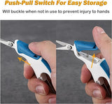 Fishing Pliers Saltwater,JoyFishing Fishing Scissors for Braided Line,Fishing Line Cutter Saltwater and Freshwater,Fishing Scissors With hanging buckle for Mono Braided Line,Fishing Gear (Blue&White)