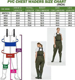 JoyFishing Chest Waders,Boot foot Chest Wader,Hunting Fishing Waders for Men Women with Boots, Fishing Waders for Men with Boot Hanger,3-Ply Nylon/PVC Waterproof Fishing & Hunting Waders