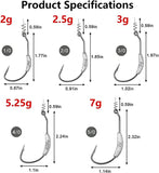 Weighted Swimbait Hooks,Jig Heads Fishing Hooks with Twistlock,Soft Plastic Worm Fishing Hook 2g/2.5g/3g/5.25g/7g,JoyFishing Fishing Hooks Extra Wide Gap Hook with Lead
