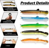 Soft Plastic SwimbaitsPaddle,Bass Fishing Lure,6 PCS Bionic Loach Soft Bait,2.75in/3.35in/3.93in Plastic Bait for Saltwater/Freshwater Fishing,JoyFishing Soft Bass Shad Bait for Mandarin Fish