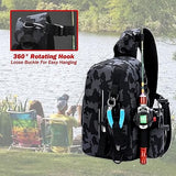 Pro Fishing Backpack,Fishing Tackle Bag with Rod Gear Holder,Fishing Tackle Storage Bag for Fishing Hiking Camping Hunting,Fishing Gifts for Men,Lightweight (CamoB)