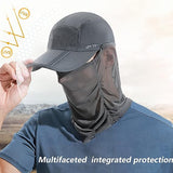 JoyFishing Fishing Hat for Women& Men, Sun Protection Baseball Cap Foldable Sun Hat with Face Cover & Neck Flap for Outdoor