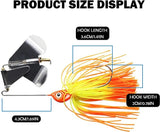 5pcs Spinnerbait Fishing Lures Kit Set,Hard Metal Spinner Bait Kit Jigs Lure for Bass Pike Trout Salmon,JoyFishing Hard Spinner Lures,Bass Fishing Lure Spinner Baits Kit