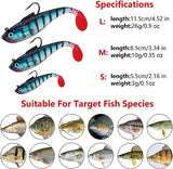 JoyFishing Paddle Tail Swimbait with jig Hook,Fishing Lures for Bass Trout Swimbaits,Soft Fishing Lures jig Heads,Slow Sinking Bait for Freshwater Saltwater
