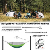 JoyFishing Lightweight Camping Hammock,Portable Hammock with Net,Pop-up Hanging Hammocks,Camping Accessories Single or Double Hammock for Outdoor Adventures,Tree Hammock (Green-A)