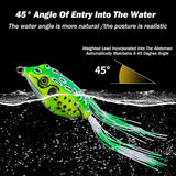 Topwater Frog Lure,Bass Trout Fishing Lures Kit,Realistic Frog Lures with Weedless Hooks,JoyFishing Soft Swimbait Floating Bait for Saltwater Freshwater Trout Bass