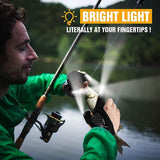 JoyFishing Rechargeable LED Flashlight Gloves,Outdoor Fishing Gloves Dad Men Gifts, Protection Fishing Fingerless Gloves,Finger Stall Protector Fishing Gloves for Camping Fishing Repairing