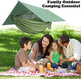 JoyFishing Camping Hammock with Net,Tree Straps and Removable Rain Fly Tarp,Lightweight Double Hammock,Portable Hammock Rainfly Set for Outdoor Hiking Backpacking,Travel (Camo)