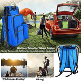 JoyFishing Backpack Chair,Folding Stool Backpack Insulated Cooler Bag,Portable Fishing Chair Stool,Backpack Cooler Chair,Outdoor Gear Camping Stool for Outdoor Events, Hiking (Blue)