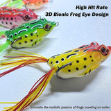 Topwater Frog Lure,Bass Trout Fishing Lures Kit,Realistic Frog Lures with Weedless Hooks,JoyFishing Soft Swimbait Floating Bait for Saltwater Freshwater Trout Bass
